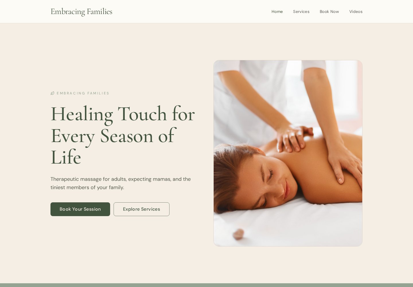 Embracing Families homepage